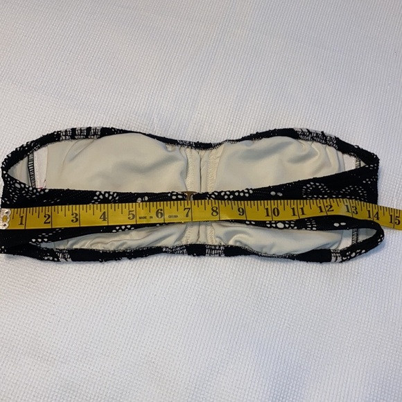 Betsey Johnson Bikini Strapless Top Lace with buttons Size Large Black - Picture 11 of 12